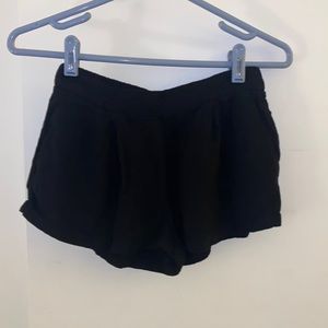 Forever 21 XS Black Elastic Waist Pleated Soft Shorts